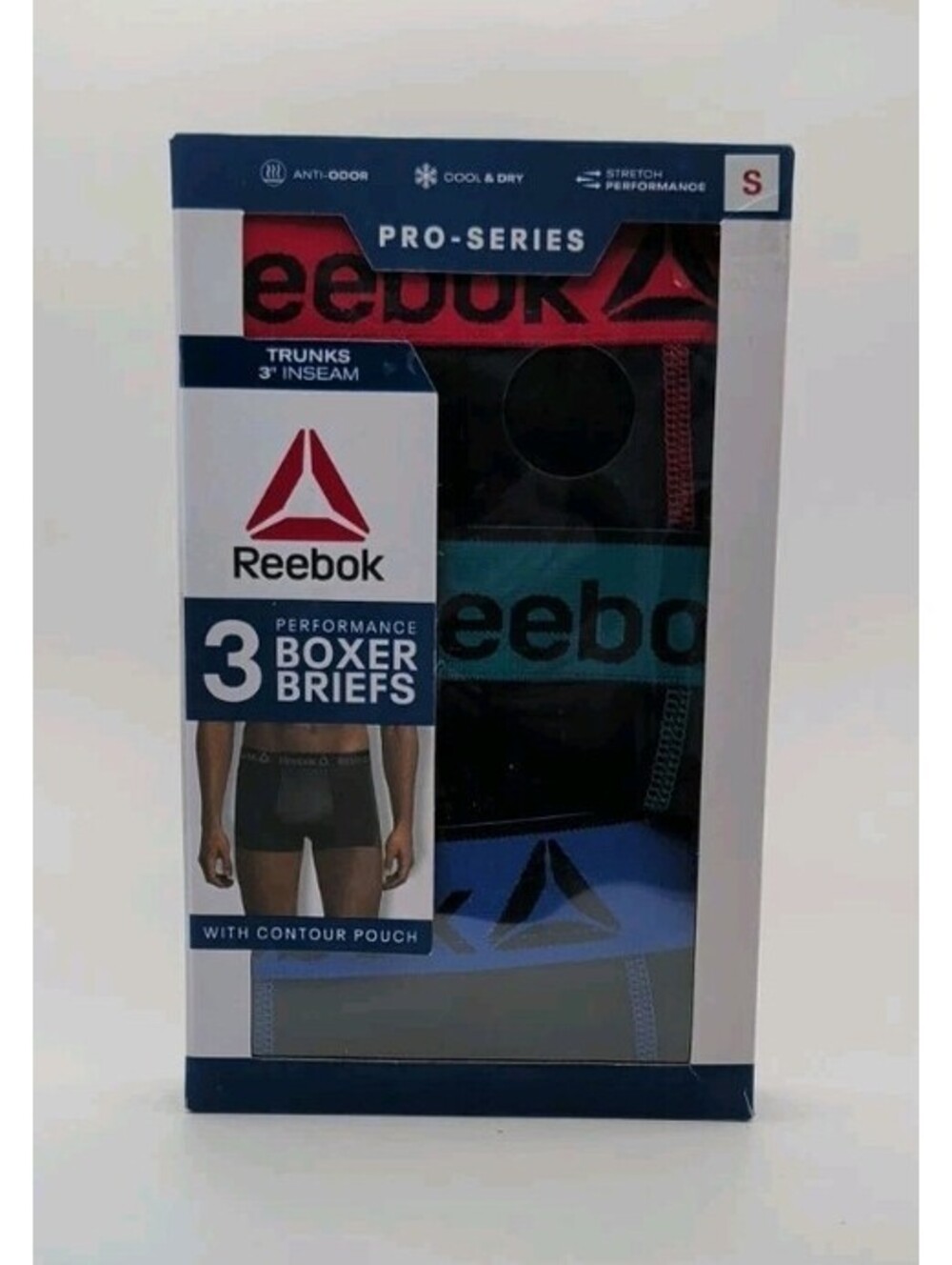 Reebok Men's Pro Series Performance Boxer Briefs Small